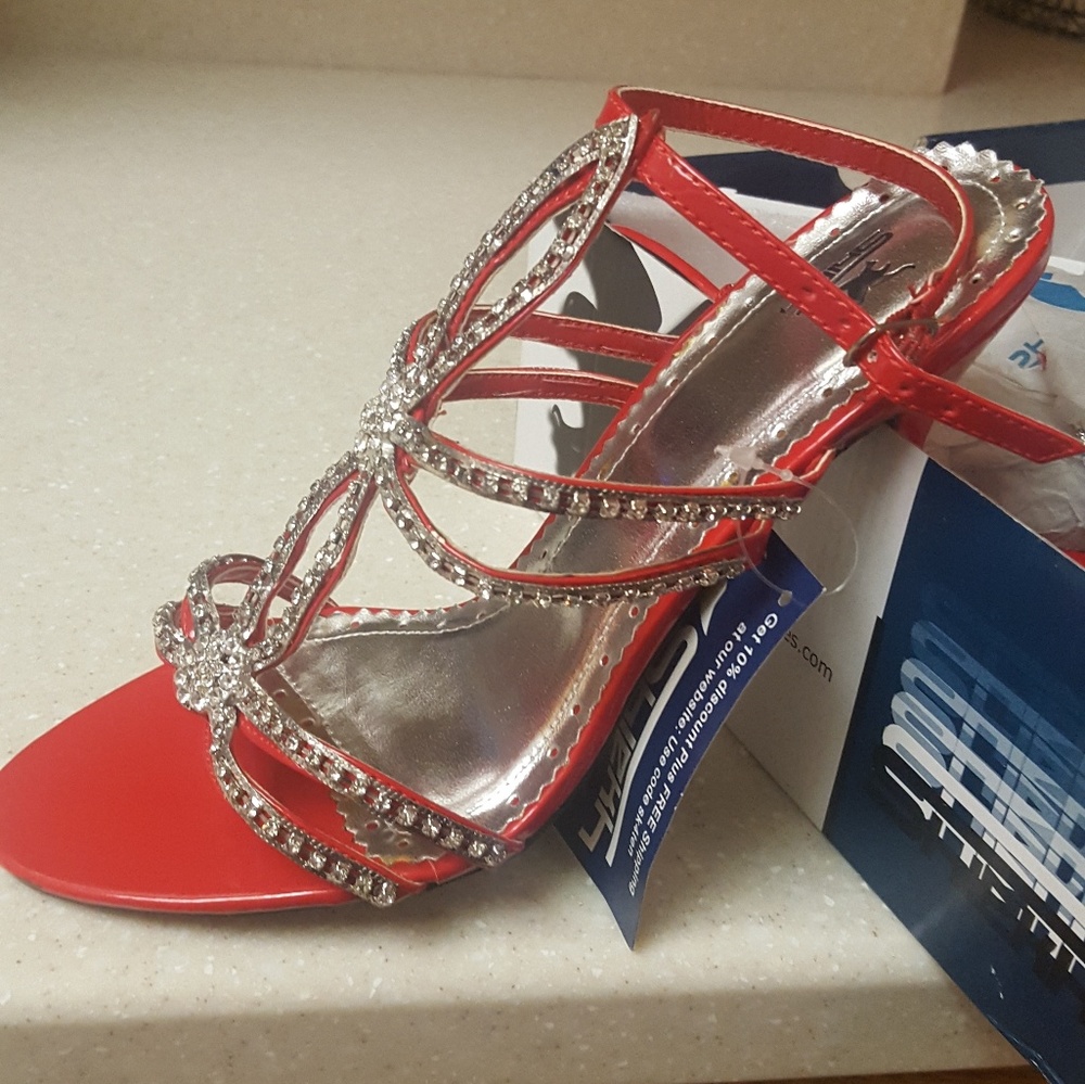 Red strap sandal 2"
